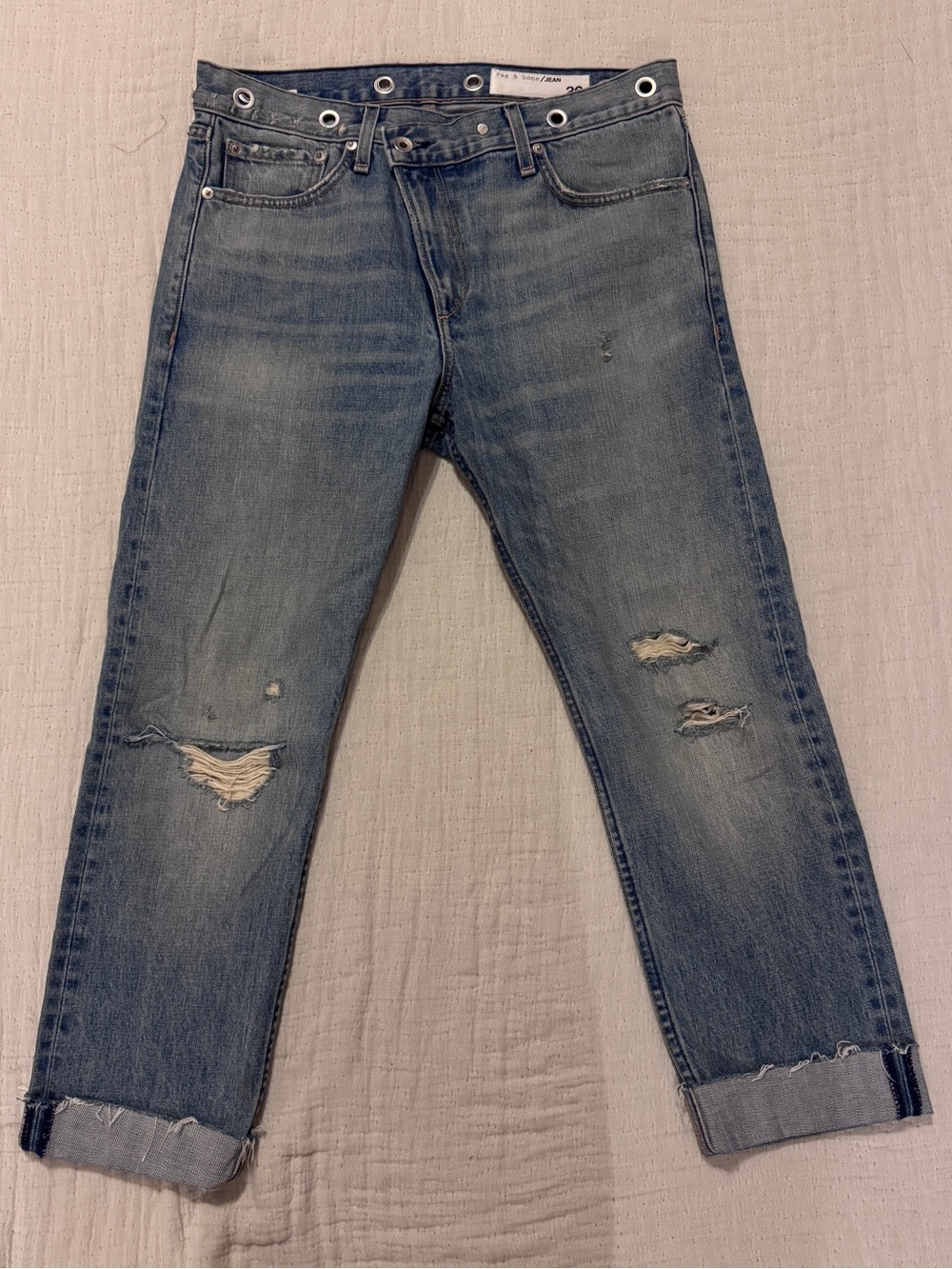 Rag & Bone ankle Jeans Kit Kat Room Distressed 26 Sz 4/6